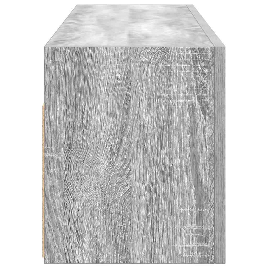 Bathroom Wall Cabinet Gray Sonoma 100x25x30 cm Wood Material
