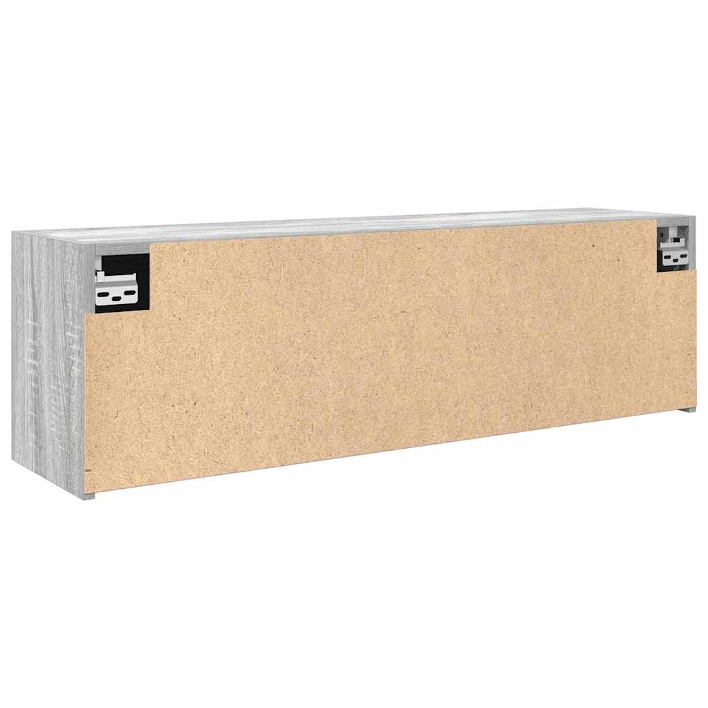 Bathroom Wall Cabinet Gray Sonoma 100x25x30 cm Wood Material
