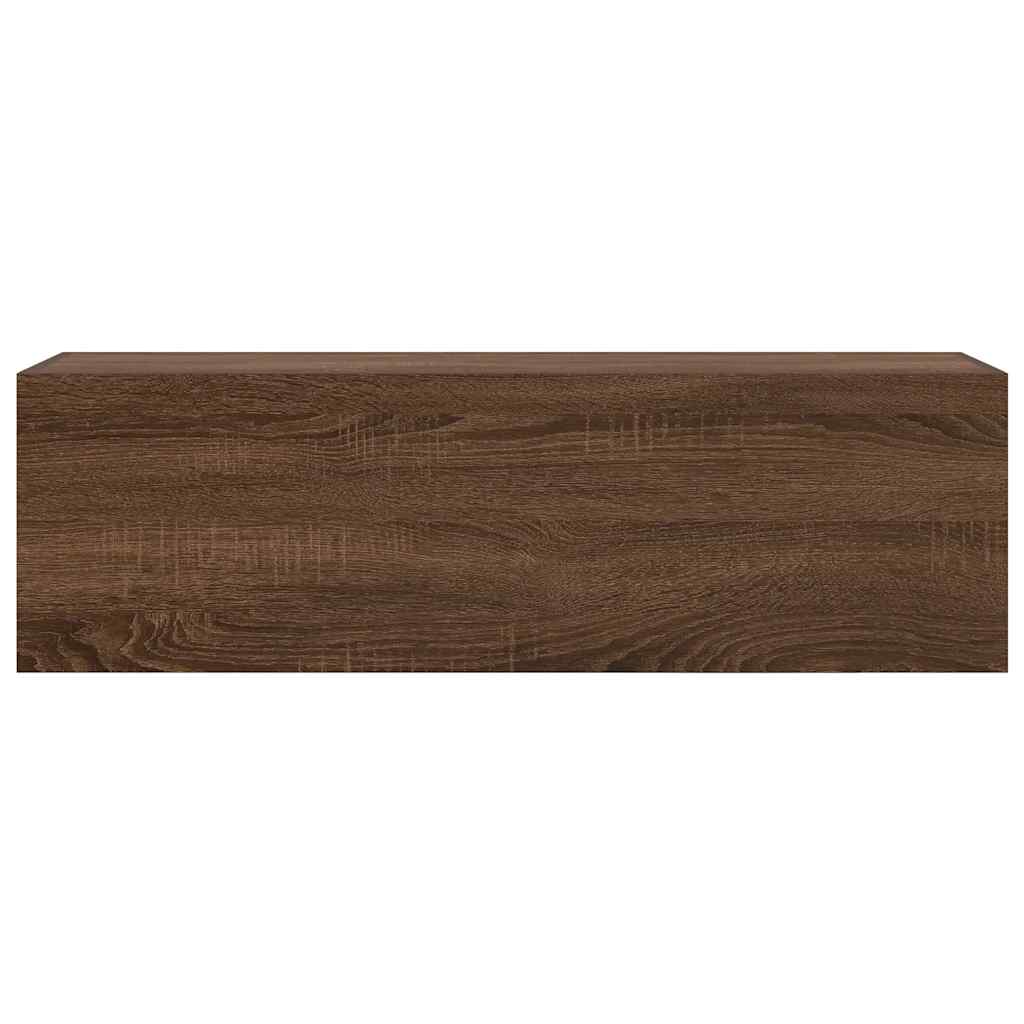 Armoire murale de salle de bain aspect chêne marron 100x25x30 cm matériau bois