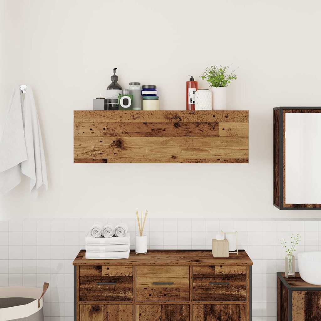 Bathroom wall cabinet old wood look 100x25x30 cm wood material
