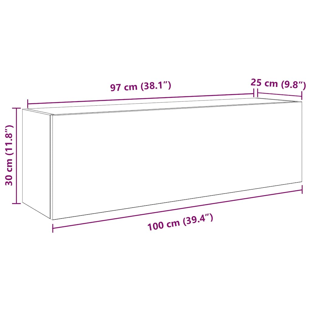 Bathroom wall cabinet old wood look 100x25x30 cm wood material