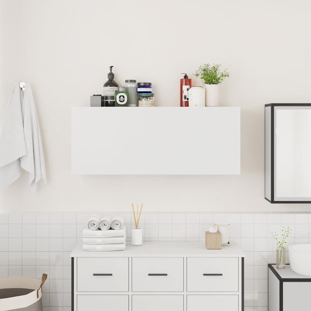 Bad-Wandschrank Weiß 100x25x40 cm Holzwerkstoff