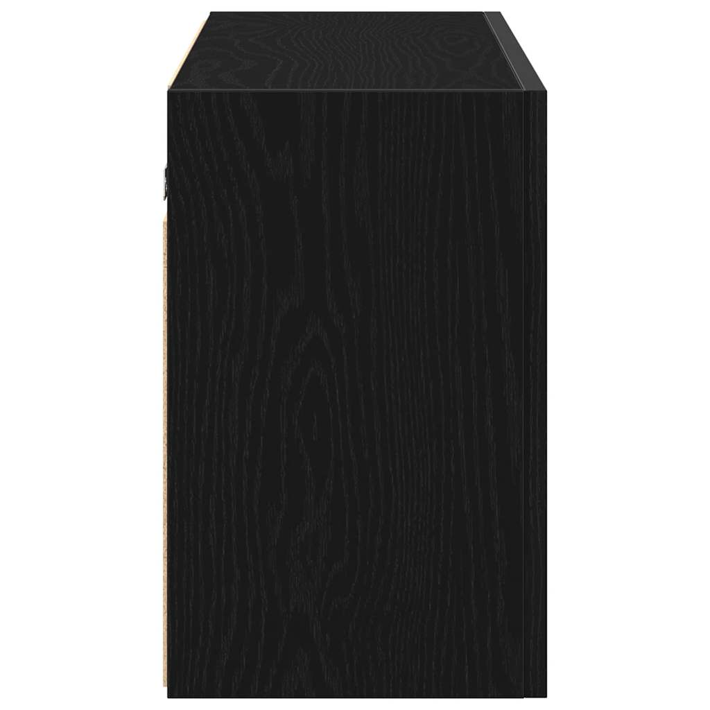 Armoire murale de salle de bain noire 100x25x40 cm en bois