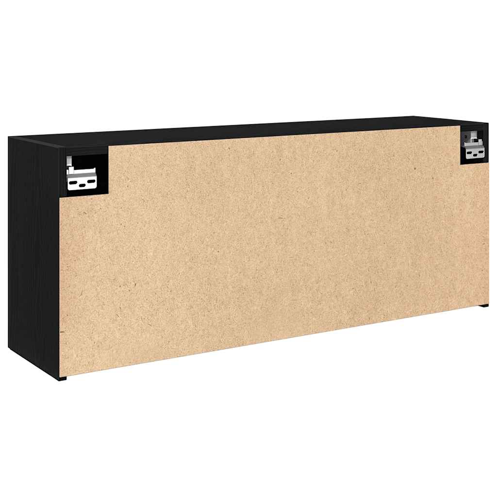 Armoire murale de salle de bain noire 100x25x40 cm en bois