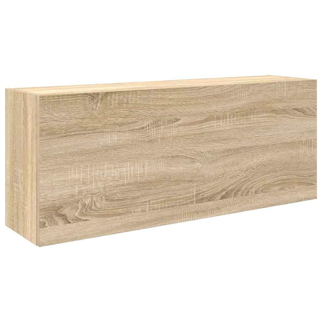 Meuble mural de salle de bain chêne Sonoma 100x25x40 cm matériau bois
