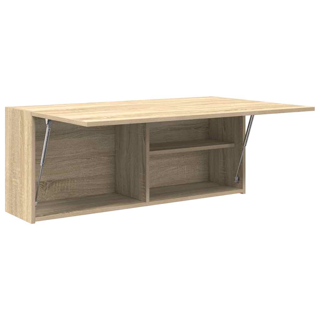 Meuble mural de salle de bain chêne Sonoma 100x25x40 cm matériau bois