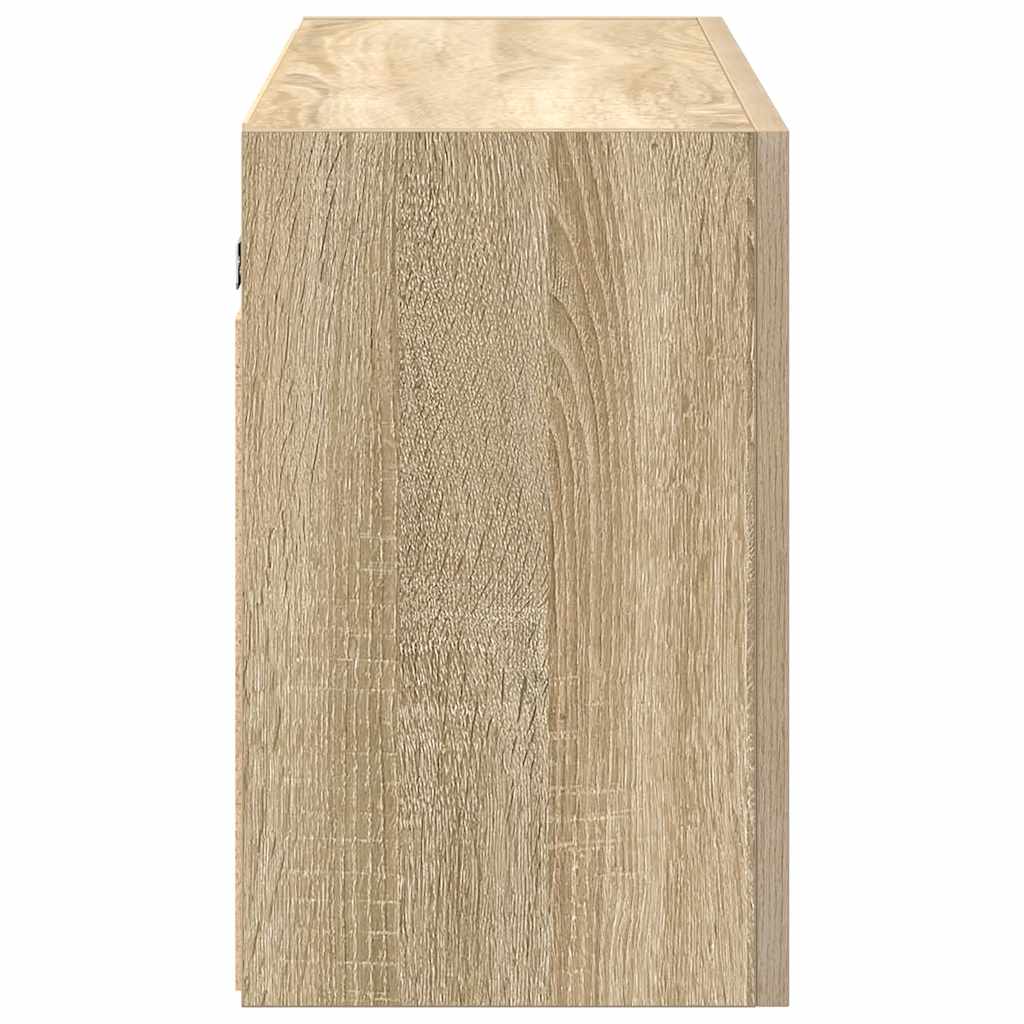 Meuble mural de salle de bain chêne Sonoma 100x25x40 cm matériau bois