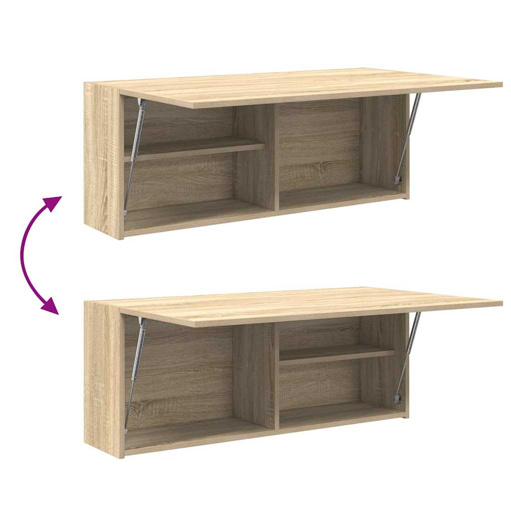 Meuble mural de salle de bain chêne Sonoma 100x25x40 cm matériau bois