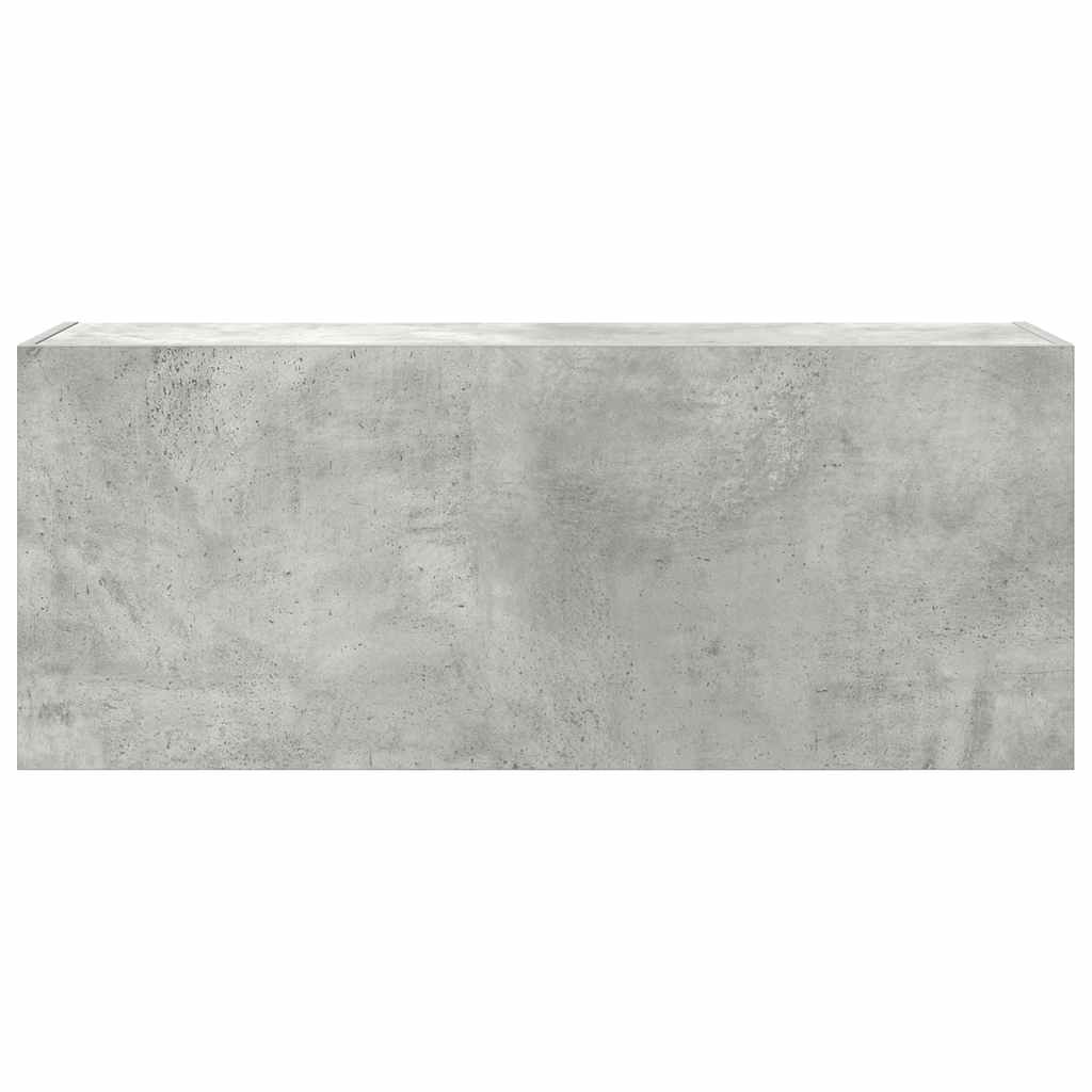 Bathroom Wall Cabinet Concrete Grey 100x25x40 cm Wood Material
