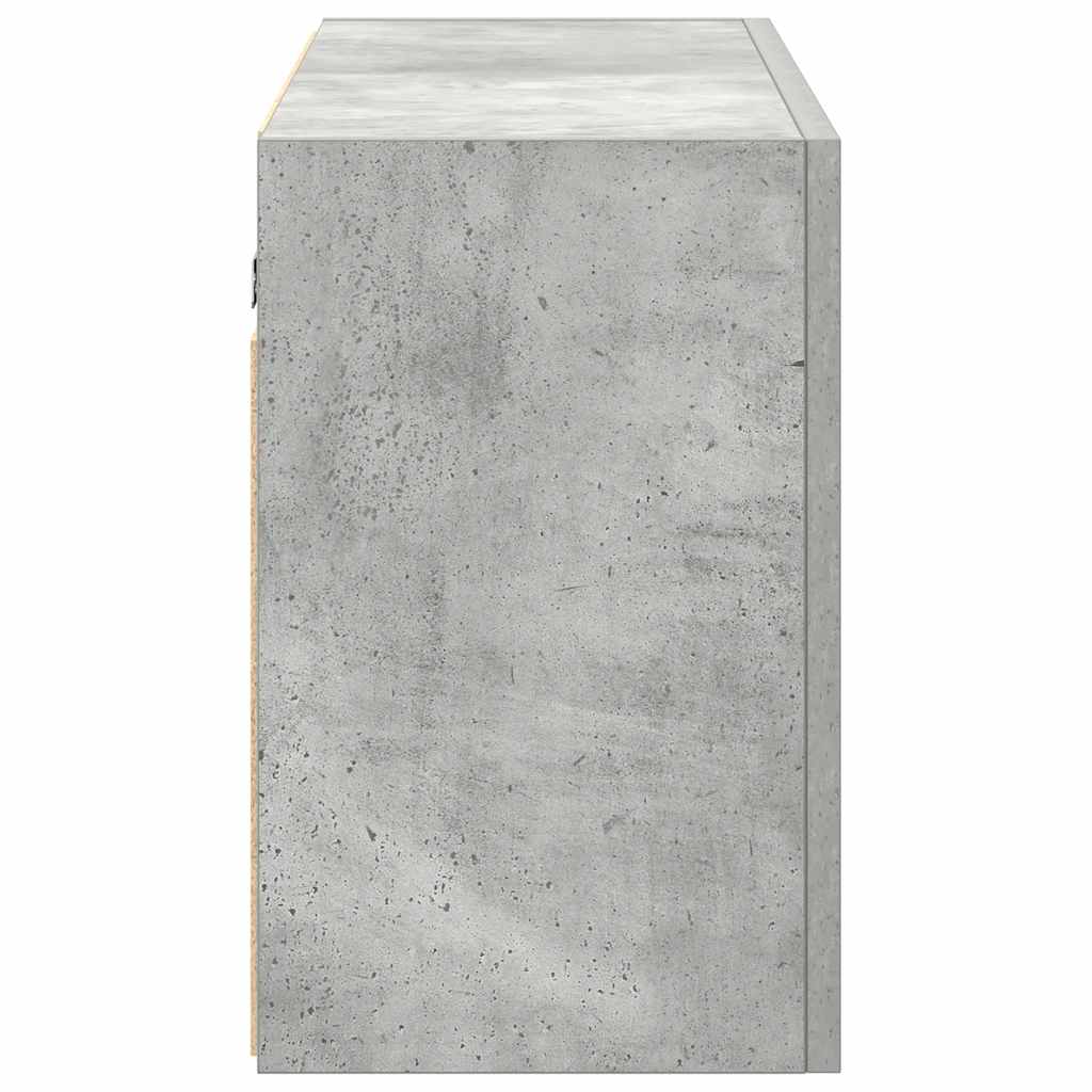 Bathroom Wall Cabinet Concrete Grey 100x25x40 cm Wood Material