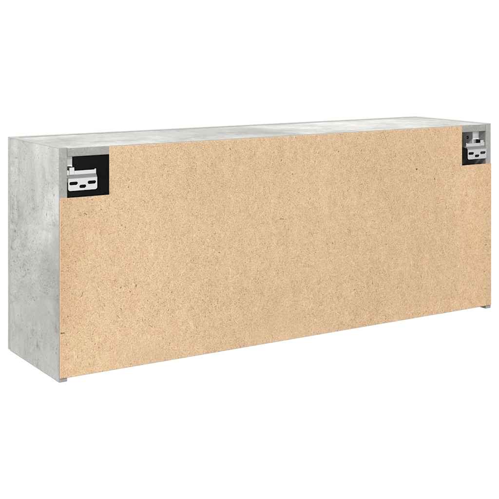 Bathroom Wall Cabinet Concrete Grey 100x25x40 cm Wood Material