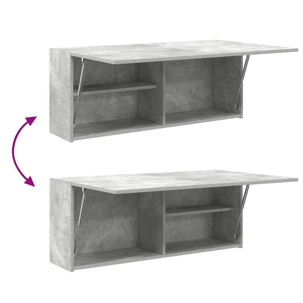 Bathroom Wall Cabinet Concrete Grey 100x25x40 cm Wood Material