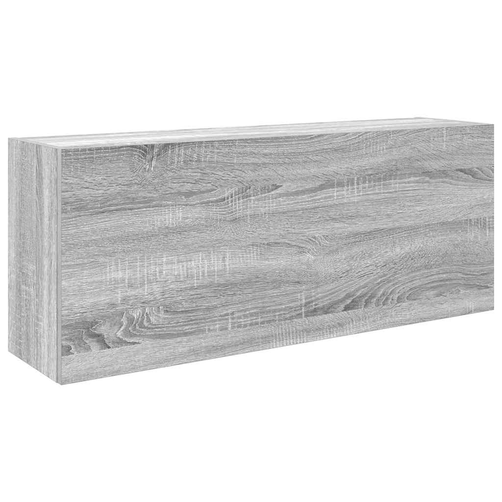 Bathroom Wall Cabinet Gray Sonoma 100x25x40 cm Wood Material