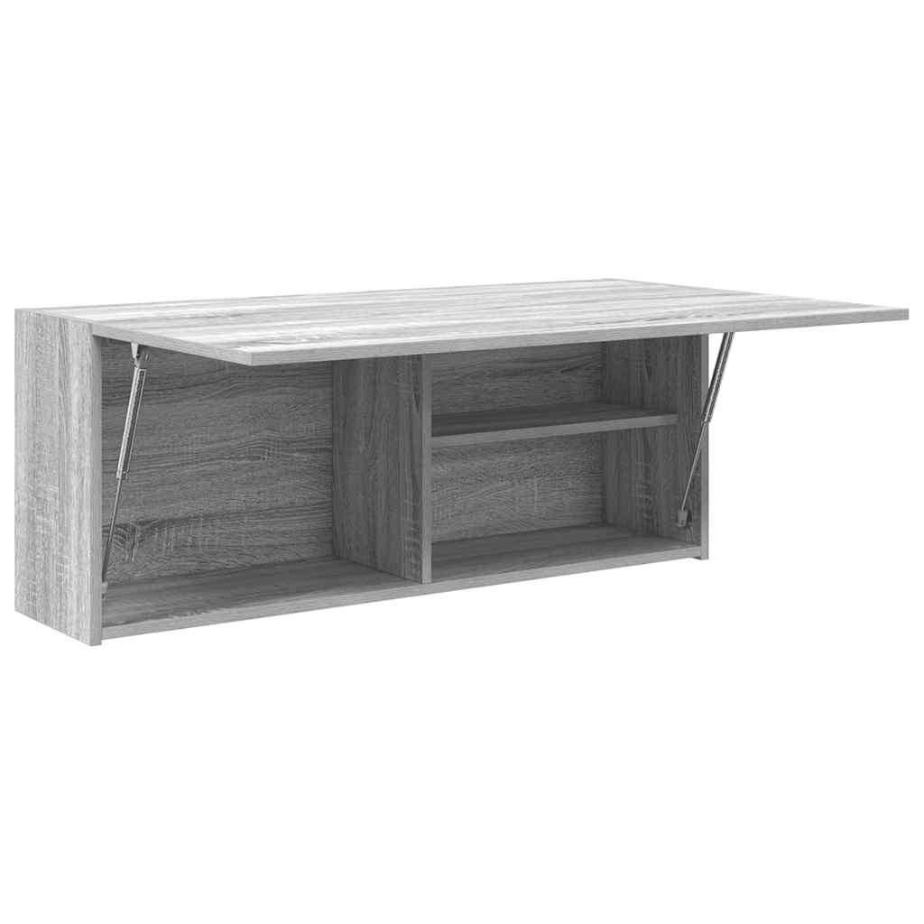 Bathroom Wall Cabinet Gray Sonoma 100x25x40 cm Wood Material