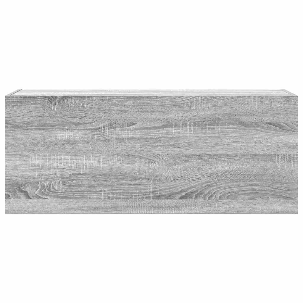 Bathroom Wall Cabinet Gray Sonoma 100x25x40 cm Wood Material
