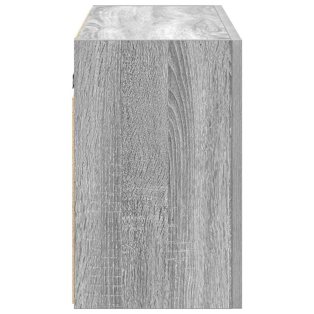 Bathroom Wall Cabinet Gray Sonoma 100x25x40 cm Wood Material