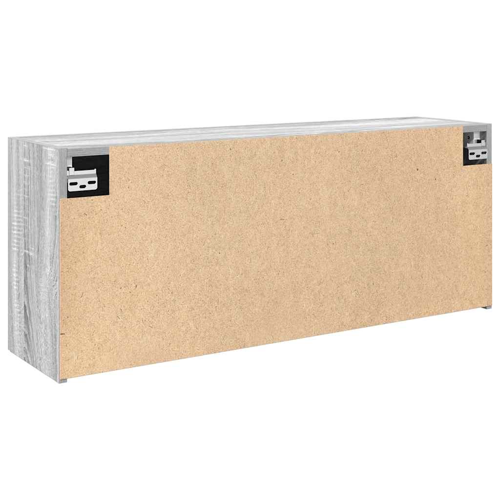 Bathroom Wall Cabinet Gray Sonoma 100x25x40 cm Wood Material