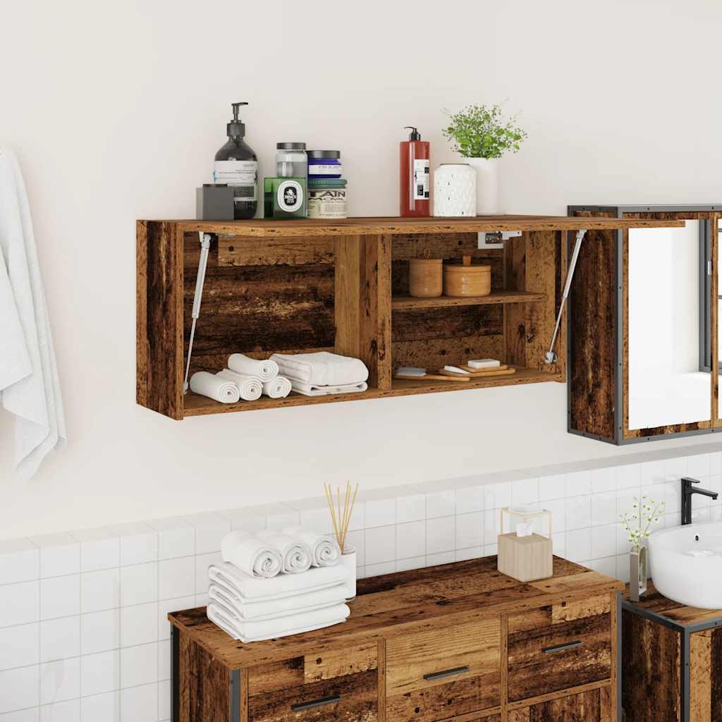 Bad-Wandschrank Altholz-Optik 100x25x40 cm Holzwerkstoff