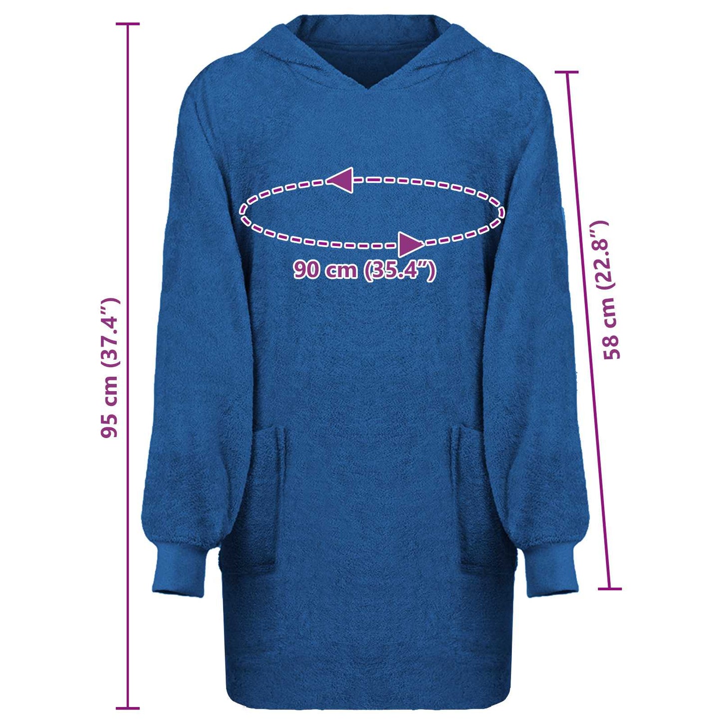 Decken-Hoodie KINN Marineblau L Baumwolle