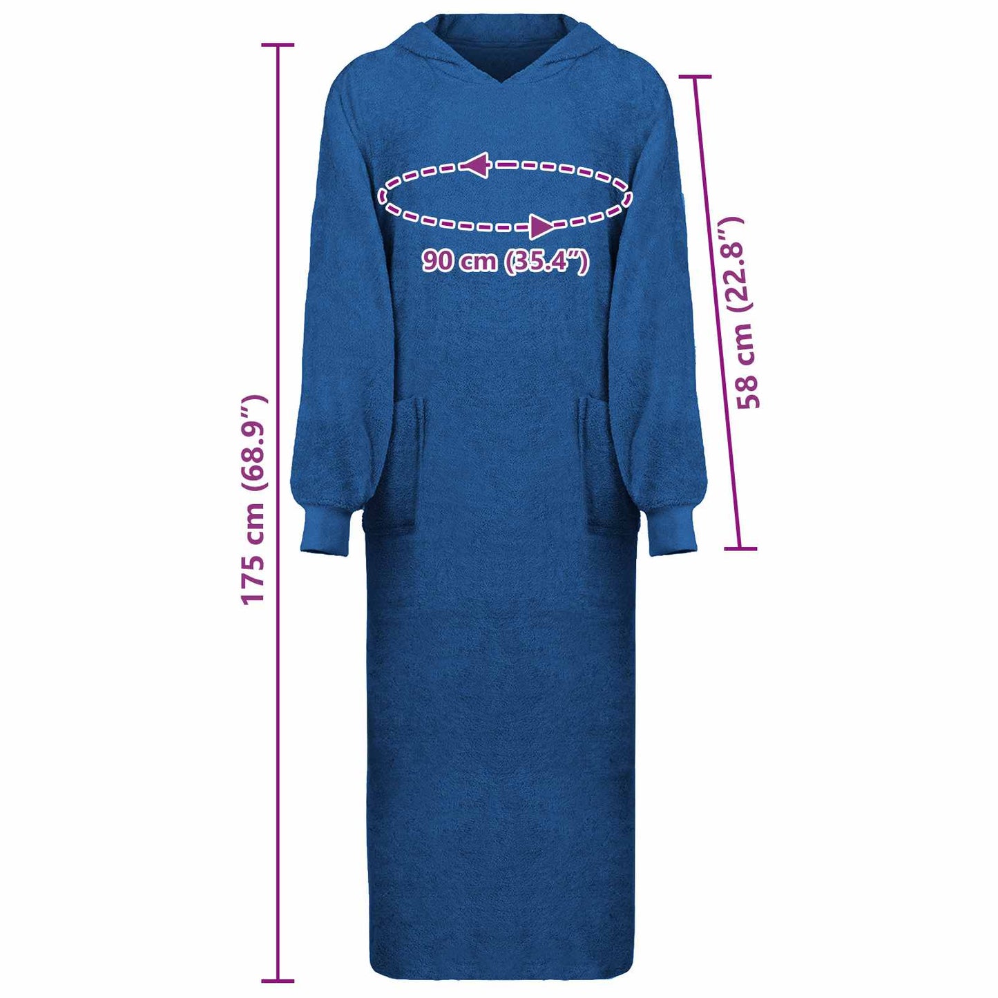 Decken-Hoodie KINN Marineblau XXL Baumwolle
