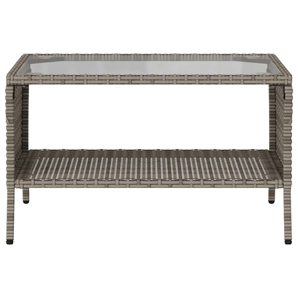 2-seater garden sofa with cushions & table grey poly rattan