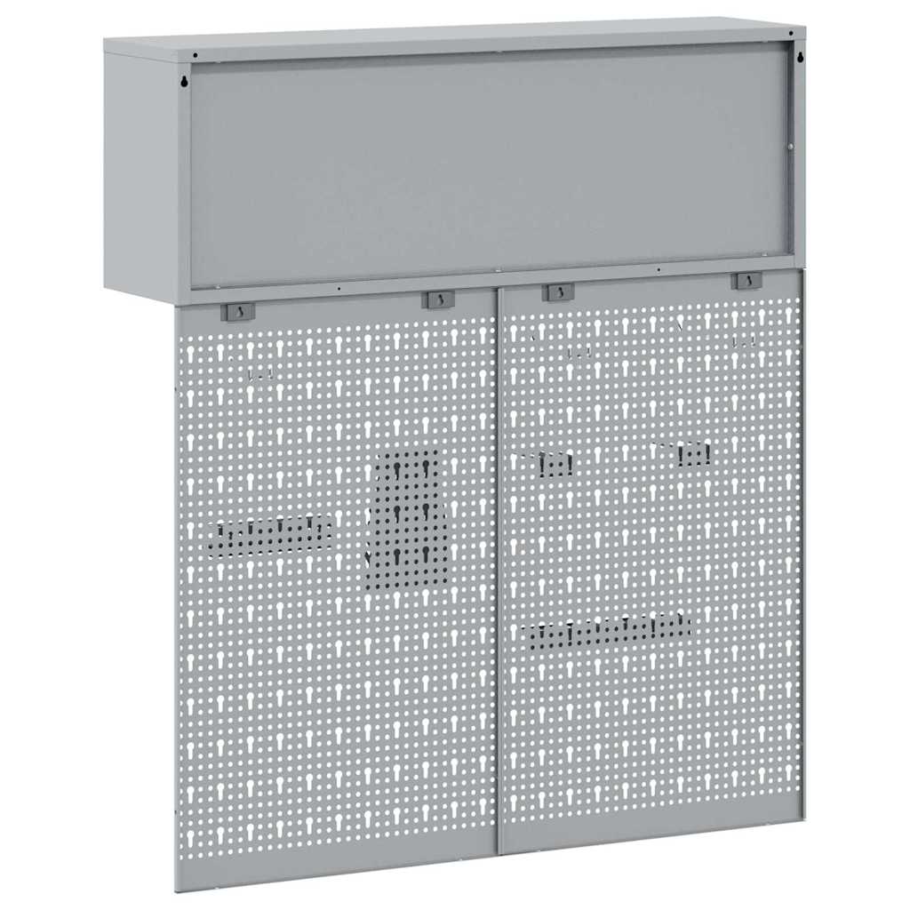 Werkzeugschrank und Pegboard Set mit Regal 3 pcs Schwarz