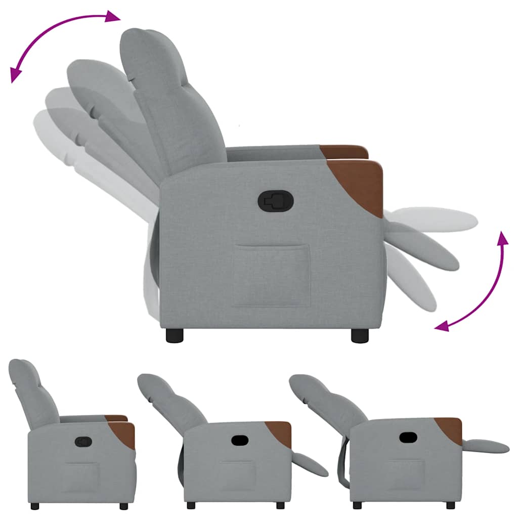 Fauteuil de relaxation tissu gris clair