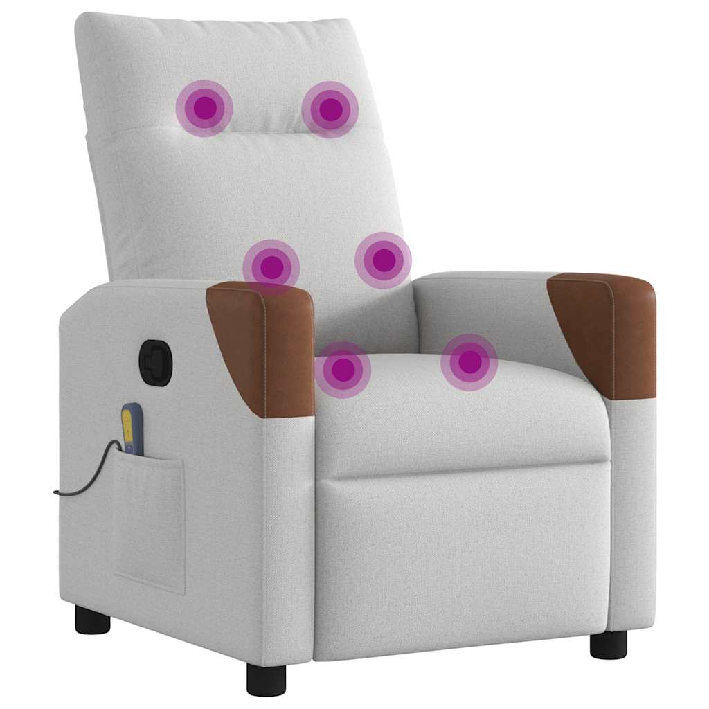 Fauteuil de massage en tissu gris nuage