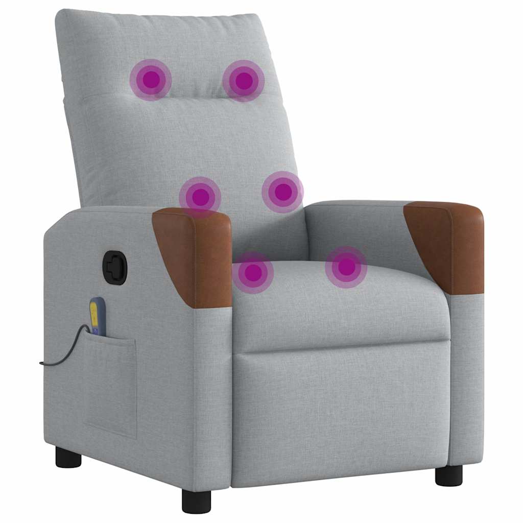 Fauteuil de massage tissu gris clair