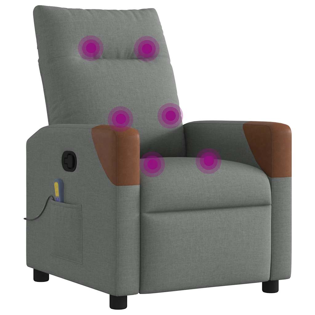 Fauteuil de massage tissu gris foncé