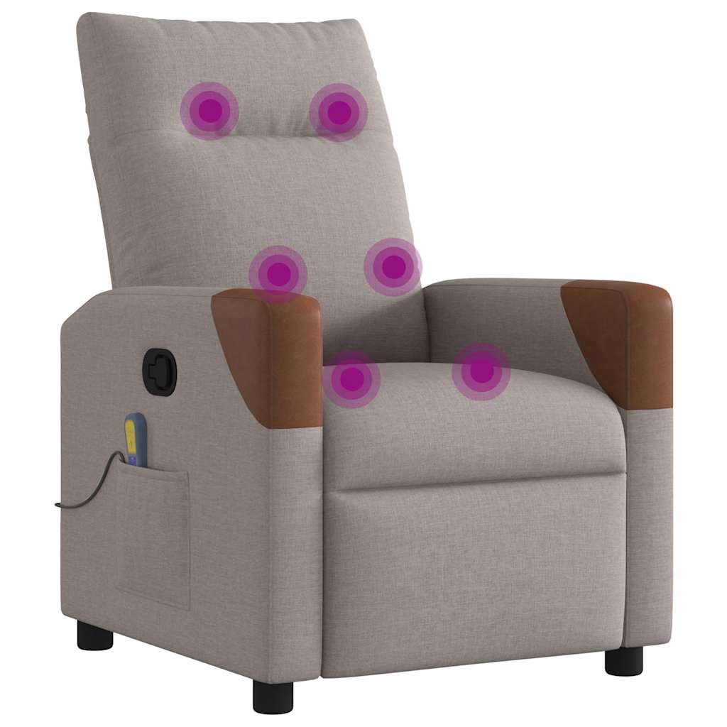 Massagesessel Taupe Stoff
