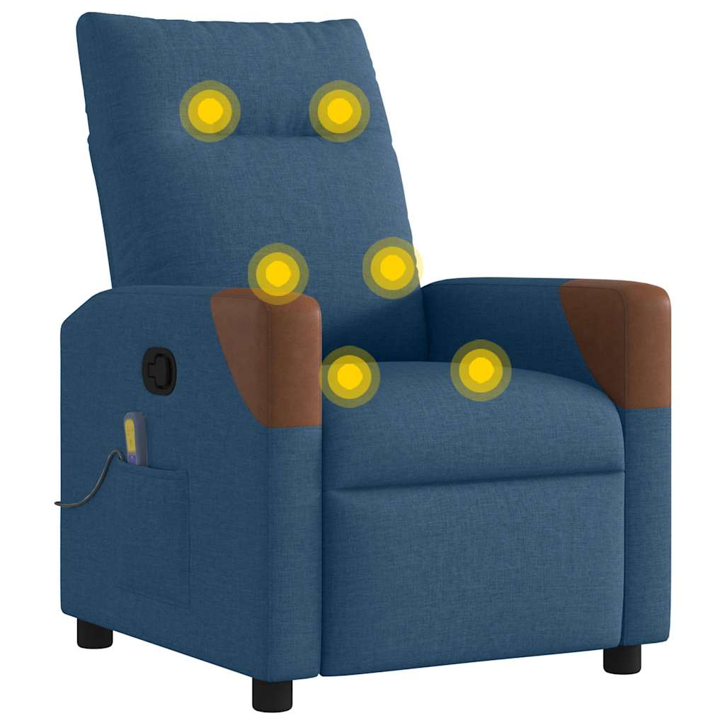 Massagesessel Blau Stoff