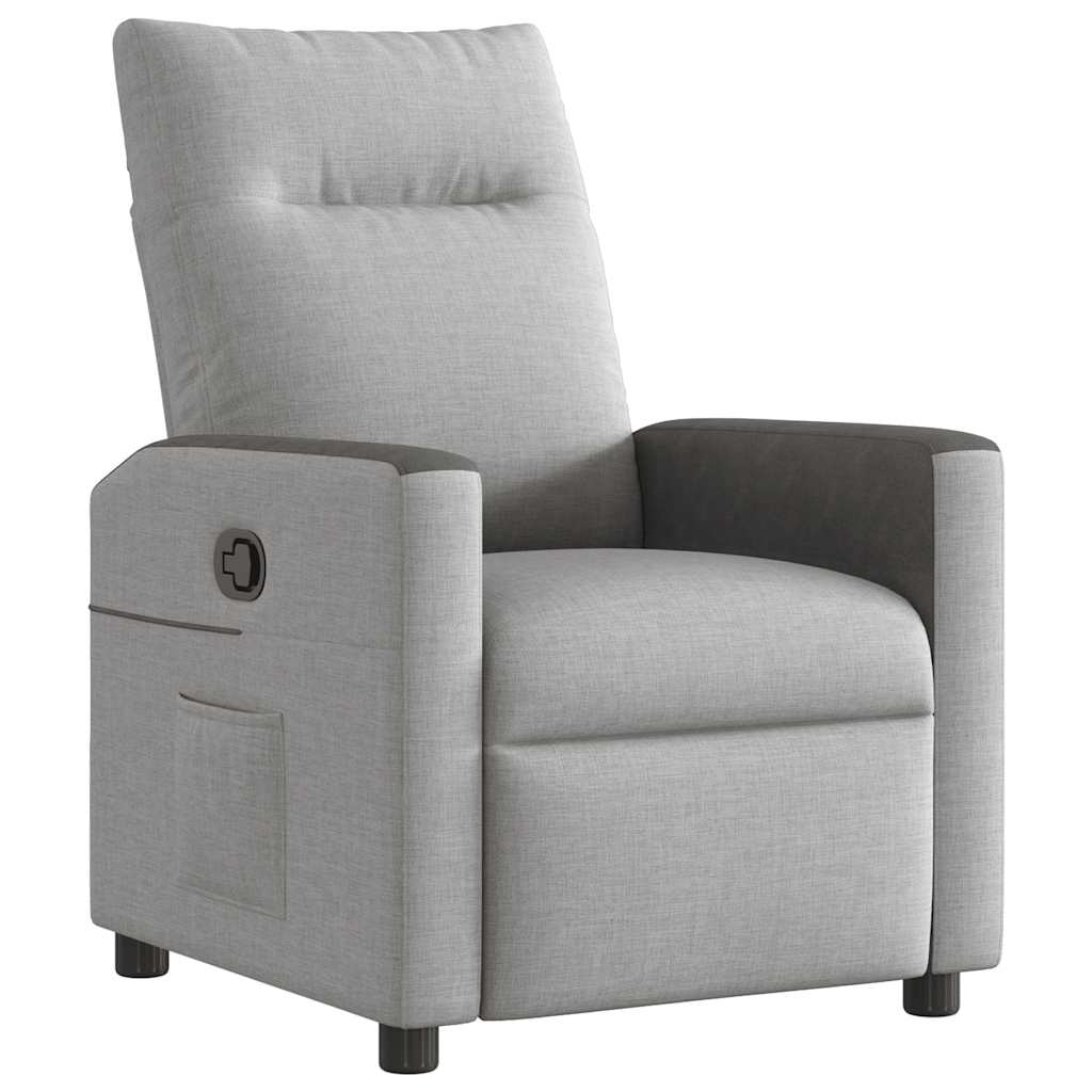 Fauteuil relax tissu gris nuage