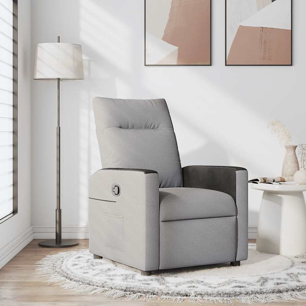 Fauteuil relax tissu gris nuage