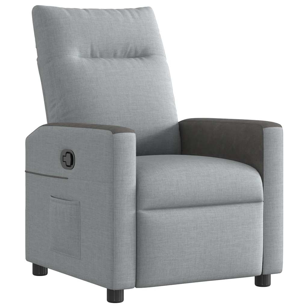 Fauteuil de relaxation tissu gris clair