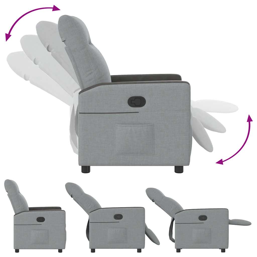 Fauteuil de relaxation tissu gris clair