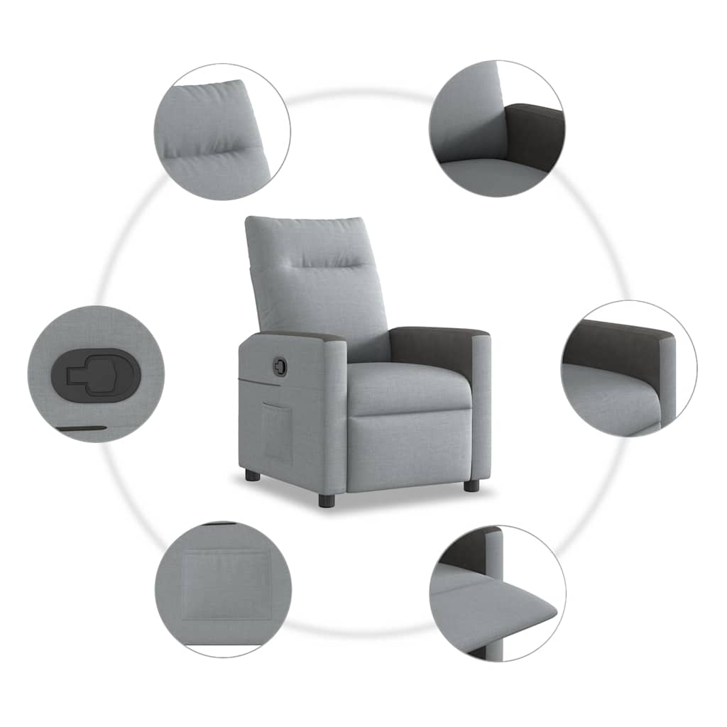 Fauteuil de relaxation tissu gris clair