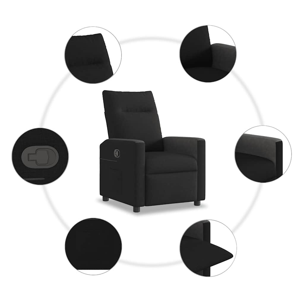 Fauteuil de relaxation tissu noir