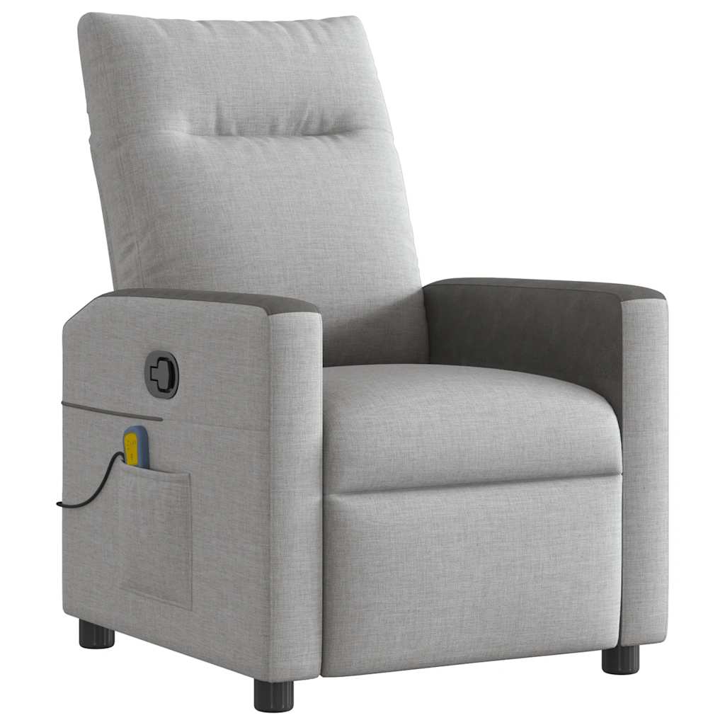 Fauteuil de massage en tissu gris nuage