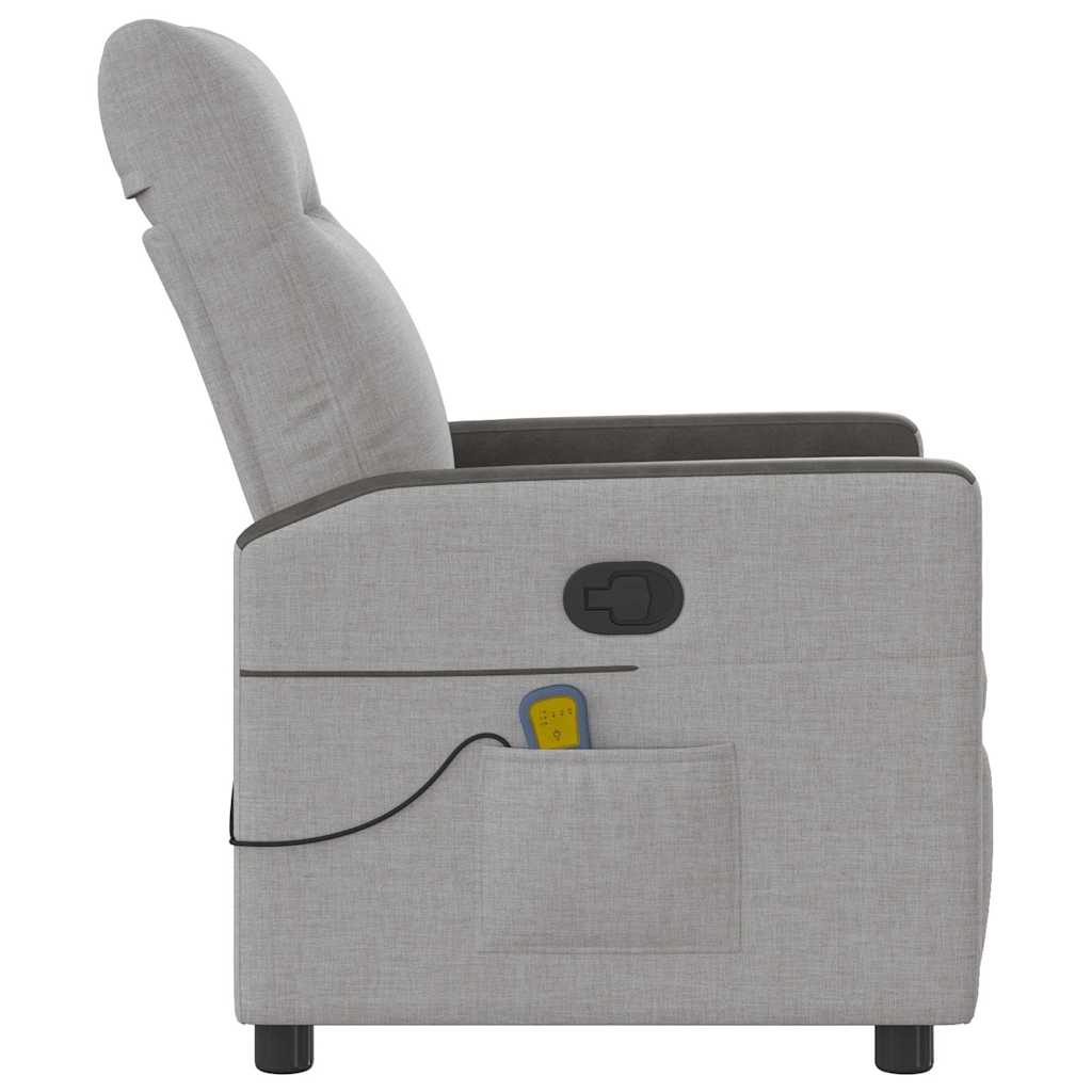 Fauteuil de massage en tissu gris nuage