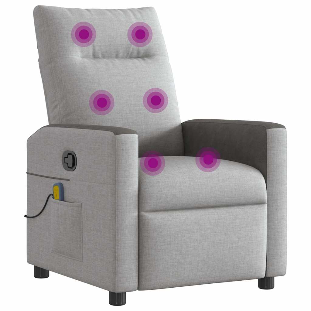 Fauteuil de massage en tissu gris nuage