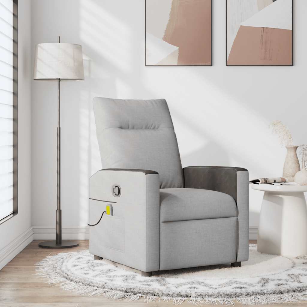 Fauteuil de massage en tissu gris nuage