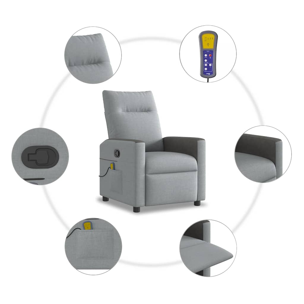 Fauteuil de massage tissu gris clair