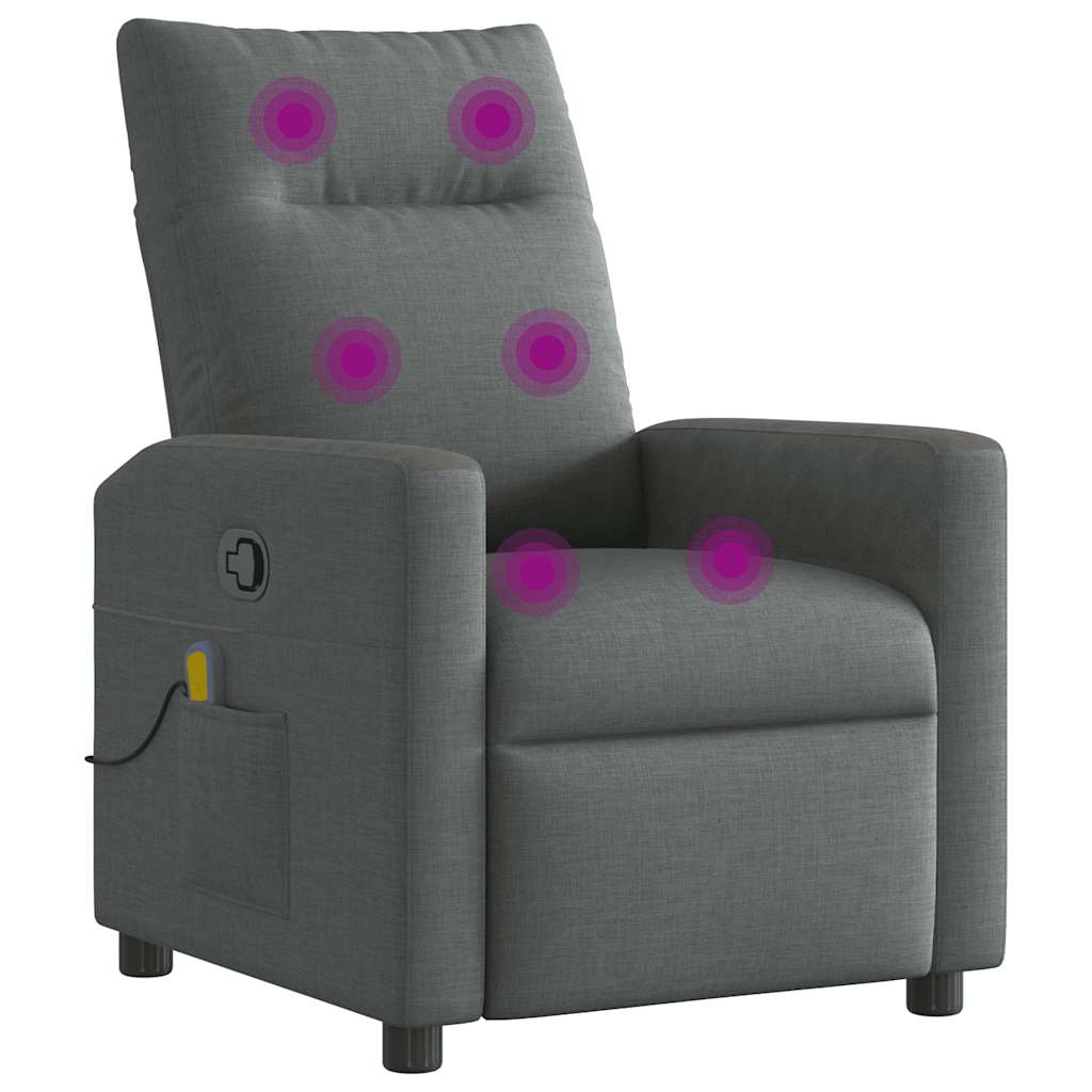 Fauteuil de massage tissu gris foncé