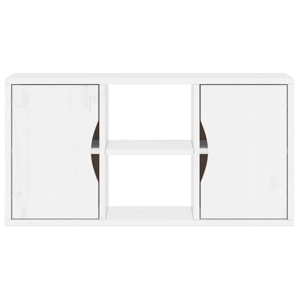 Meuble TV ODDA blanc 79x24x40 cm pin massif