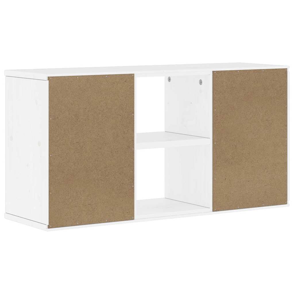 Meuble TV ODDA blanc 79x24x40 cm pin massif