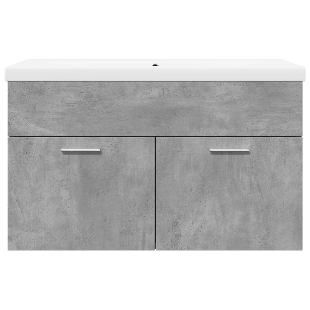 Waschbeckenunterschrank mit Einbaubecken Betongrau