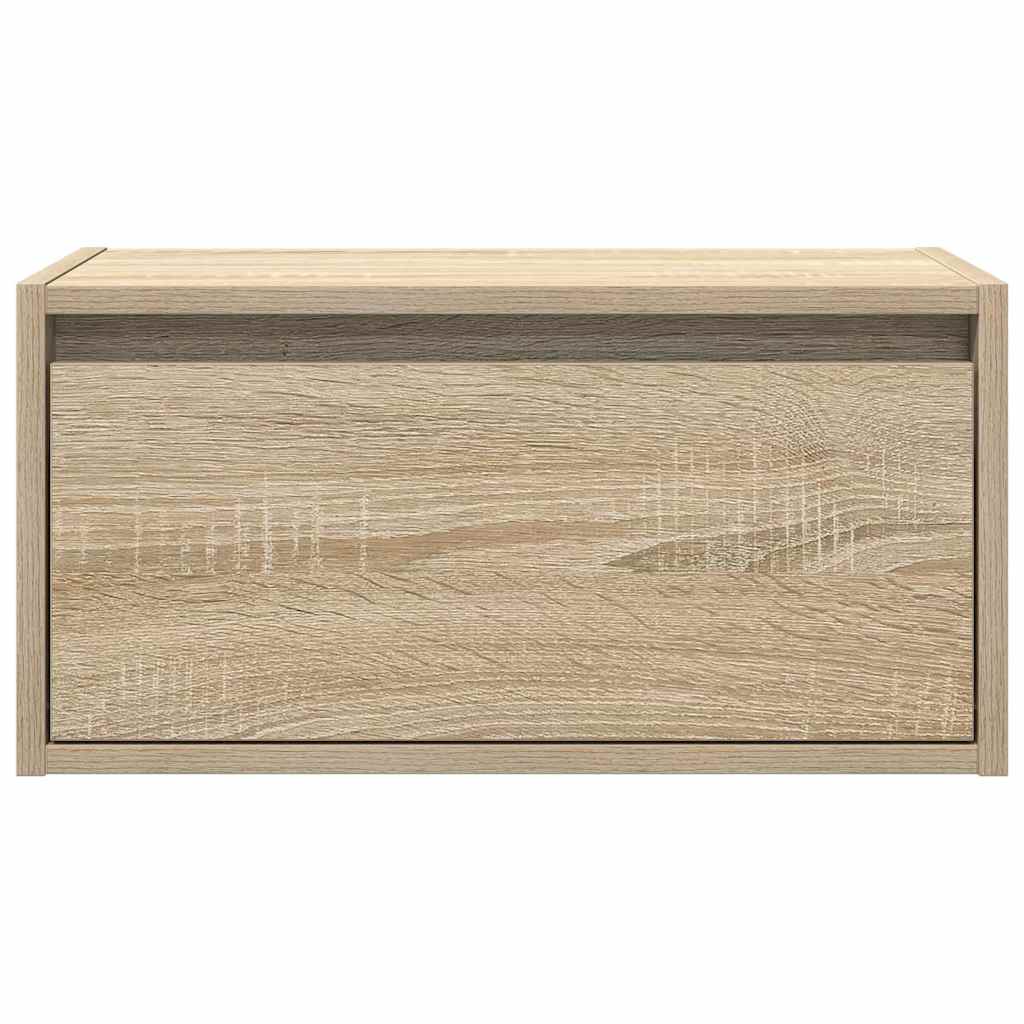 Wall-mounted bedside tables with LED lights 2 pcs. Sonoma oak
