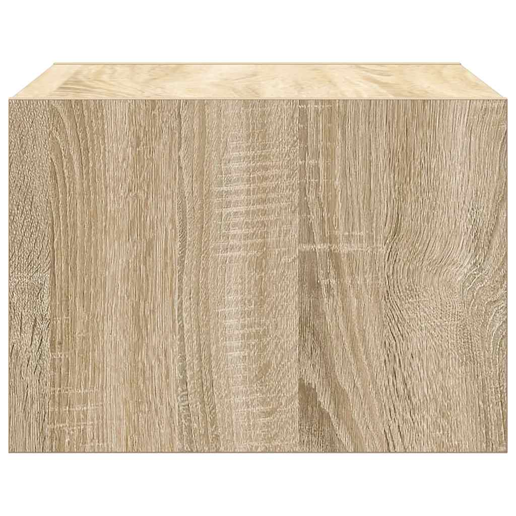Wall-mounted bedside tables with LED lights 2 pcs. Sonoma oak