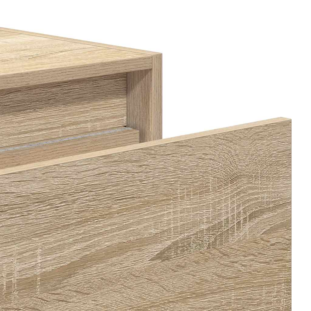 Wall-mounted bedside tables with LED lights 2 pcs. Sonoma oak